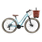 Bike Retrô Aro 29 Ksw Sunny 21 Velocidades Com Cesta Marrom