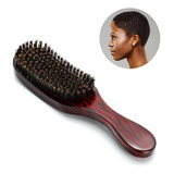 1 Piezas De Wooden Comb With Brown Boar Hair Wavy Brush