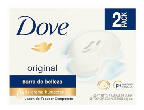 Dove Jabón Original Barra, 90g (2 Piezas)