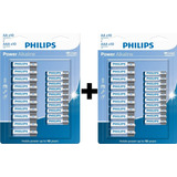 Pilha Alcalina Philips 2 Cartelas C/20 -10aa E 10aaa/cartela