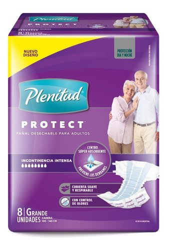  Pañales Adulto Desechables Plenitud Protect 8 Uni Talla G