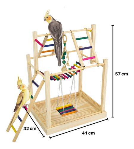 Parquinho Playground C/balanço P/ Calopsita, Pássaros, Aves Avuk Pet P1400