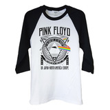 Polera Raglan 3/4 Pink Floyd Dark Side Tour Rock Abominatron