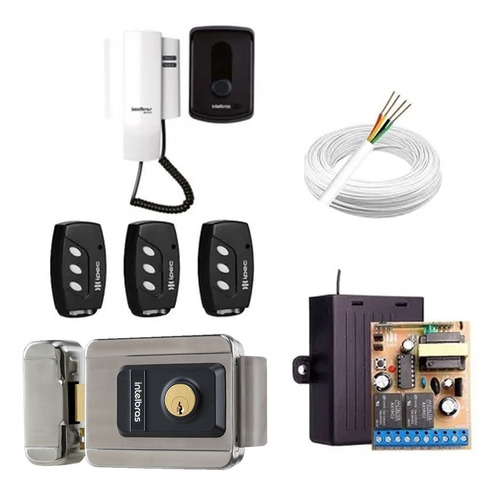 Kit Fechadura Elétrica Intelbras Controle Remoto + Interfone