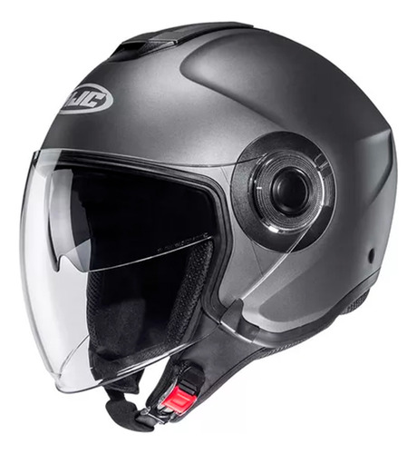 Casco Abierto Moto Hjc Semi Jet I40 Gris Mate Titanium Um