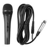 Micrófono Dinámico Vocal Con 5.8mm X 5m Cable Color Negro