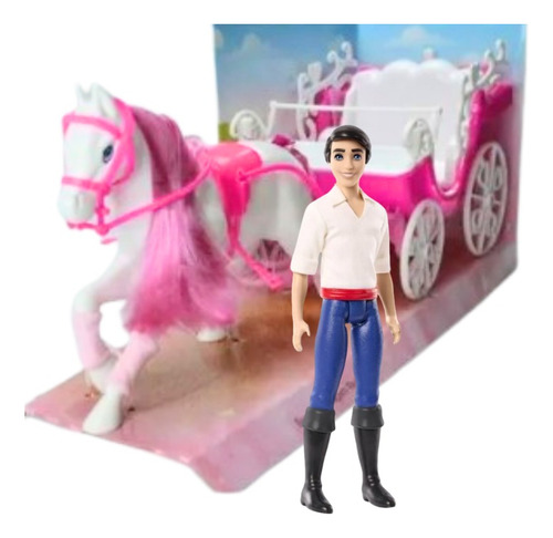 Carruagem Real Princesas + Príncipe Eric Original Mattel