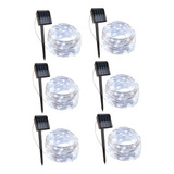 Paquete De 6 Luces Solares De Hadas 20m 200led Tiras De Luz