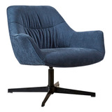 Sillón Poltrona Marte Para Living Tapizado Velvet Azul