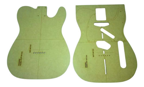 Gabaritos Frente E Fundo E Escudo Telecaster Ou Stratocaster