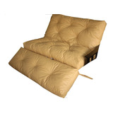 Colchon Para Futon 2 Cuerpos En Ecocuero Color Y 100% Copos