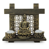 Altar Painel Buda Hindu Meditando Orando Zen Nirvana + Velas