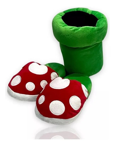 Pantufla Peluche Planta Piraña Mario Bros Planta Carnivora