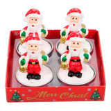 Set De 4 Velas Decorativas Navideñas 3 Diseños Diferentes