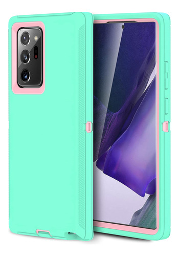 Funda Samsung Galaxy Note 20 Heavy Duty 3 Capas Aqua/pink
