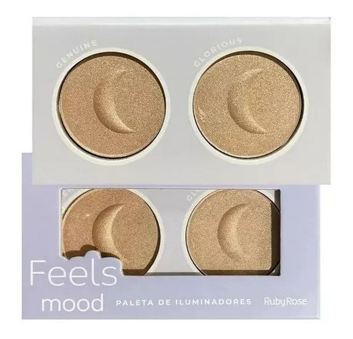 Paleta Duo Iluminadores Feels Mood Ruby Rose Original Vegano