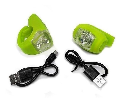 Juego Luces Silicona Usb Recargable 20 + 6 Lumens Slp Bici