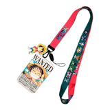 Porta Carnet Y Lanyard One Piece Anime Luffy Gafete