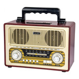 Radio Portátil Retro Vintage  Bt 5.0/ Am/ Fm/ Usb/ Sd Bivolt