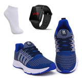 Kit Tenis Masculino Academia + Relógio Digital Led + Meia