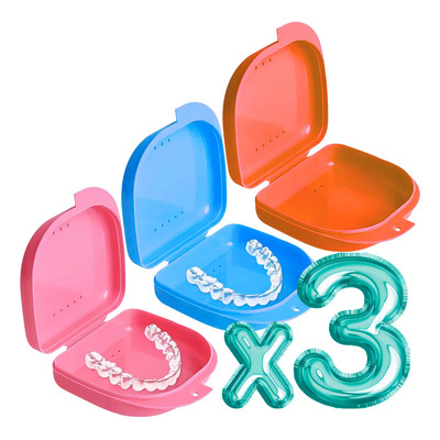 Estuche Ortodoncia Aparato Porta Guarda Dental Retenedor 3pz Color Surtidos | MercadoLibre