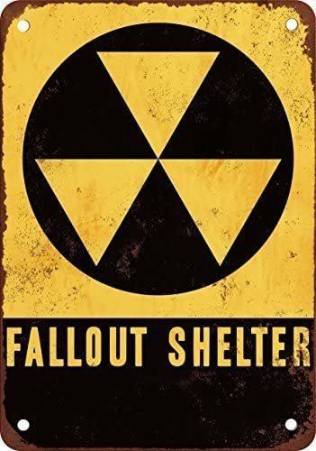 Fallout Shelter Vintage Look Reproduction Metal Tin Sig...