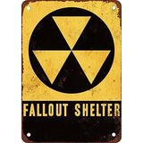 Fallout Shelter Vintage Look Reproduction Metal Tin Sig...