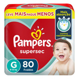  Pampers Supersec Pacote De Fraldas Tamanho G Com 80 Unidades
