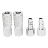 Acoplador De Manguera, 2 Piezas, 2 Tapones De Aluminio Npt D