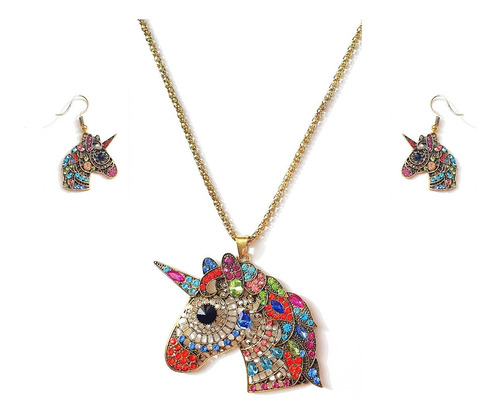 Juego De Joyas Unicornio Vintage + Estuche Dayoshop