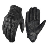 Guantes De Moto De Cuero Genuino, Guantes De Moto De Piel De