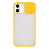Capa Case Fecha Câmera Slide Fosca Compatível Com iPhone 11 Cor Amarelo