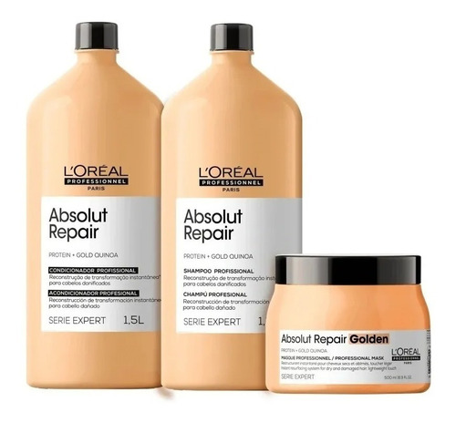 Loreal Profissional Gold Quinoa Toque Leve Kit Trio Grande