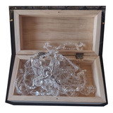 Lazo Boda Mancuernilla Nupcial Novios Cristal 7b Caja Madera