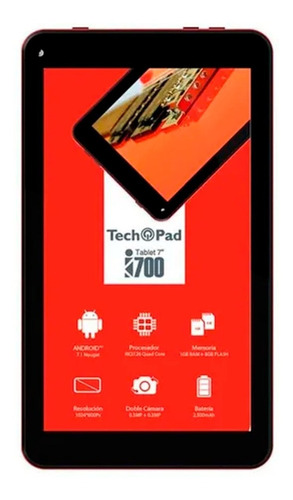 Tablet Tech Pad I700 7 1gb Ram 8gb Android 7.1 Multi Touch Color Rojo