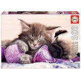 Rompecabeza Puzzle X 500 Gatitos Compañeros Sueños Educa Ful