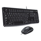 Combo Kit Teclado Y Mouse Con Cable Logitech Mk120 Usb Pc