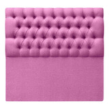 Respaldo Capitoné Super King Lino Fucsia