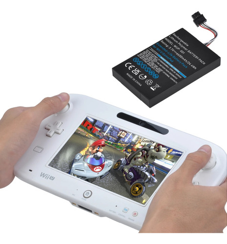 Bateria Wii U Gamepad 9 Á 12 Horas De Longa Duração 6600 Mah