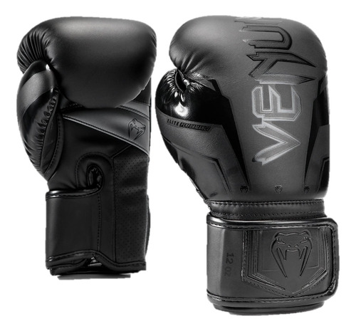 Venum Elite Evo - Guantes De Boxeo, Color Negro/negro, 16 O.