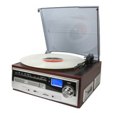 Tocadiscos Retro Usb/sd/ Radio Fm/ Aux/ Bt/ Cd/cassette