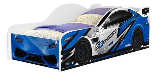 Cama Carro Juvenil Iantil Personagens - Rápido Cor Sport Azul