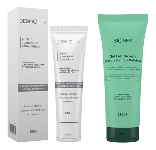 Kit Clareador Intimo Corporal E Gel Lubrificante Biosex