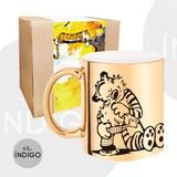 Mug Calvin Y Hobbes  Espejo  + Empaque Personalizado