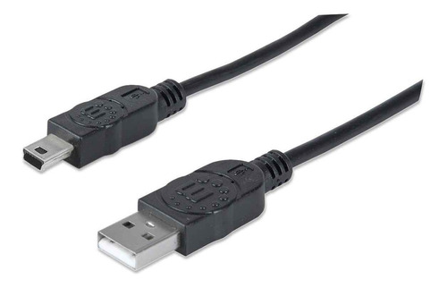 Cable Mini Usb V3 A Usb Alta Velocidad Manhattan 1.8m Negro