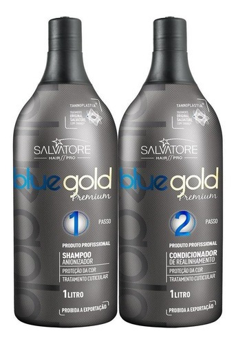 Kit Escova Progressiva Salvatore Blue Gold Premium 1 Litro