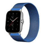 Pulseira Para Relogio Xiaomi Amazfit Bip Milanesa Troca Easy Cor Azul Largura 20 Mm