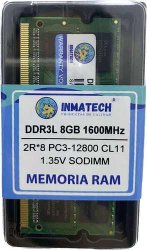 Memoria Ram Ddr3 L 8gb 12800 Mhz Portatil