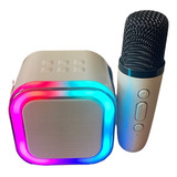 Parlante Con Microfono Inalambrico Bluetooth Karaoke Rgb 