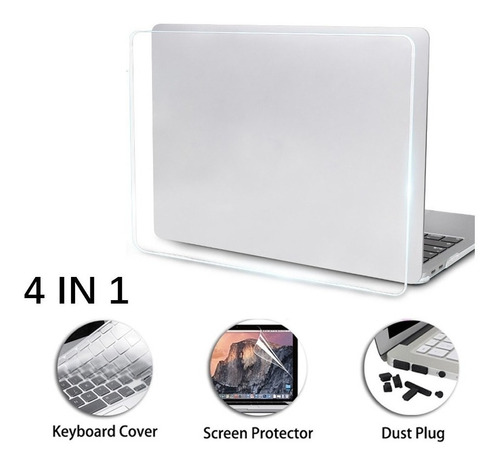 Capa Transparente Cristalina 4 Em 1 Para Macbook Air Pro